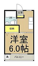 JR中央線 国分寺駅 徒歩7分の賃貸マンション 4階1DKの間取り