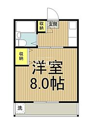 JR南武線 西国立駅 徒歩12分の賃貸アパート 2階1Kの間取り