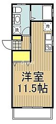 多摩都市モノレール 万願寺駅 徒歩4分の賃貸アパート 2階1Kの間取り