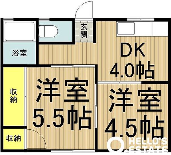 東京都立川市高松町２丁目(賃貸アパート2K・2階・31.20㎡)の写真 その2