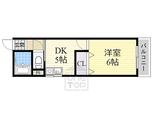 大阪府茨木市水尾２丁目(賃貸マンション1DK・2階・26.46㎡)の写真 その2