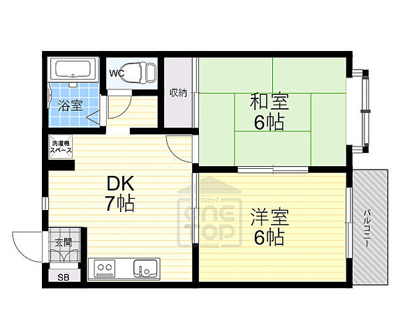 大阪府茨木市水尾１丁目(賃貸アパート2DK・2階・40.00㎡)の写真 その2