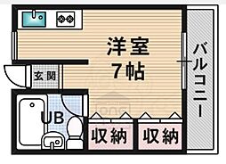 プランドール茨木 ワンルームの間取図画像