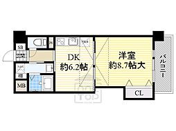 サウスアルカディア 5階1DKの間取り