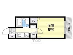 ダイユウ茨木レストハウスC棟 1Kの間取図画像