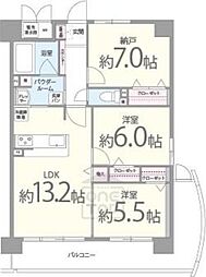 リバーフィールド茨木 3LDKの間取図画像