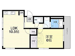 マンション福寿苑 1LDKの間取図画像