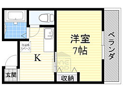 プリマヴェーラ1 1Kの間取図画像