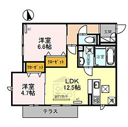 グレイスソフィア千里丘 2LDKの間取図画像