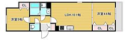 セレニティ豊川 2LDKの間取図画像