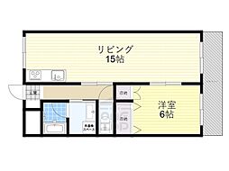 ブロッサム氷室 1LDKの間取図画像