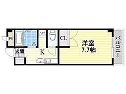 ウエスト・コーポ 1Kの間取図画像