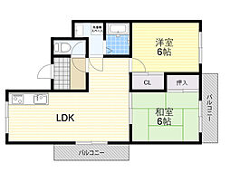 サンローゼミヤタ 2LDKの間取図画像