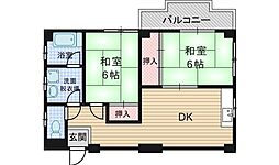 グリーンハイツ 2DKの間取図画像