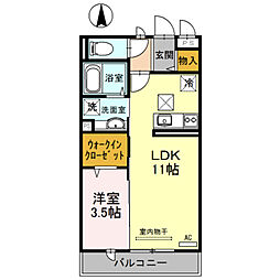 ワンモア・オッツ 1LDKの間取図画像