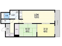 メロディーハイツ長野東 2LDKの間取図画像