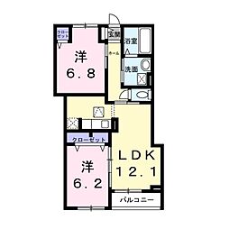 ツイテール2 2LDKの間取図画像