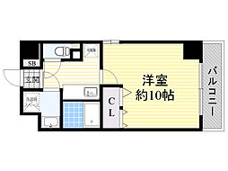 ヴィル・ド・レーブ 1Kの間取図画像