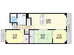 ヴェルデュール南茨木 3LDKの間取図画像