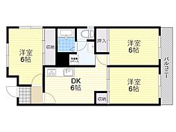 第2ヨシムラコーポ 3DKの間取図画像