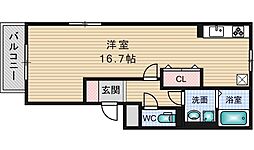 アメニティー・ベフ ワンルームの間取図画像