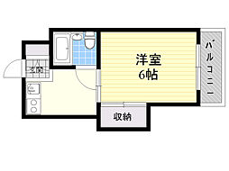 アンフィニィ・庄2 1DKの間取図画像