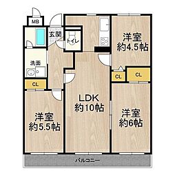マンション・フオルツーナ 3LDKの間取図画像