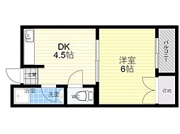 千里丘センターハイツ 1DKの間取図画像