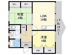 YSマンション 2LDKの間取図画像