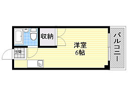 千里セピアテラス 1Kの間取図画像
