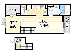 ラ・ルーチェ 1LDKの間取図画像