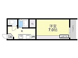 PRIVEIBARAKIKASUGA ワンルームの間取図画像