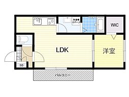シナジー茨木 1LDKの間取図画像