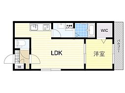 シナジー茨木 1LDKの間取図画像