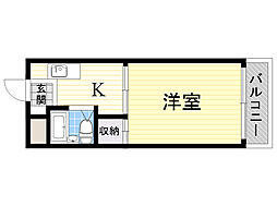 プレアール蔵垣内 1Kの間取図画像