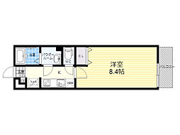 リブリ・摂津庄屋 1Kの間取図画像