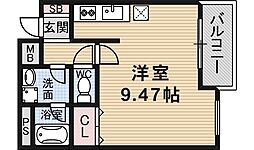 銀杏ホール ワンルームの間取図画像