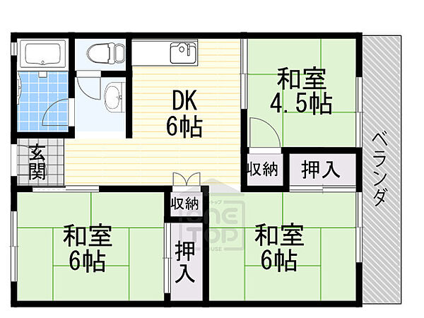 大阪府茨木市春日４丁目(賃貸アパート3DK・2階・48.60㎡)の写真 その2