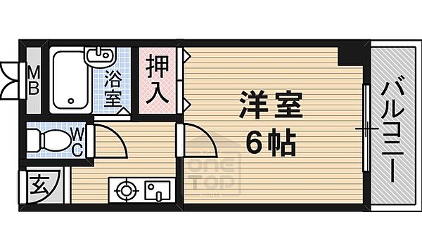 大阪府茨木市本町(賃貸マンション1K・2階・20.00㎡)の写真 その2