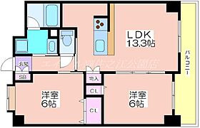 シャンピア西田辺  ｜ 大阪府大阪市住吉区万代東1丁目（賃貸マンション2LDK・6階・60.68㎡） その2