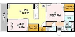 パサログランデ永代町 3階2LDKの間取り