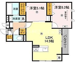 メゾン　ド　セリジエ 2階2LDKの間取り