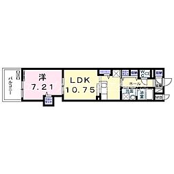 ラパン 3階1LDKの間取り