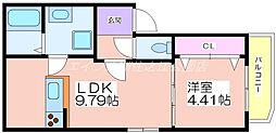 Arcasa Kishinosato VII 3階1LDKの間取り