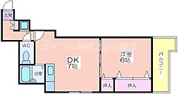 メゾンイングスあびこ 6階1DKの間取り