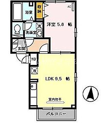 エクレール 1LDKの間取図画像
