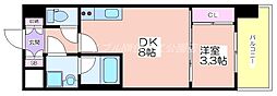 スプランディッドあびこ駅前 1LDKの間取図画像
