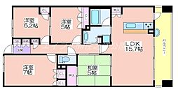 リバーガーデンコスモスクエア 4LDKの間取図画像