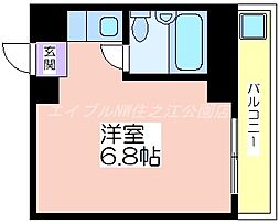パークコート住之江 ワンルームの間取図画像