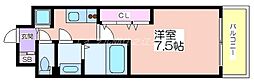 Luxe我孫子 1Kの間取図画像